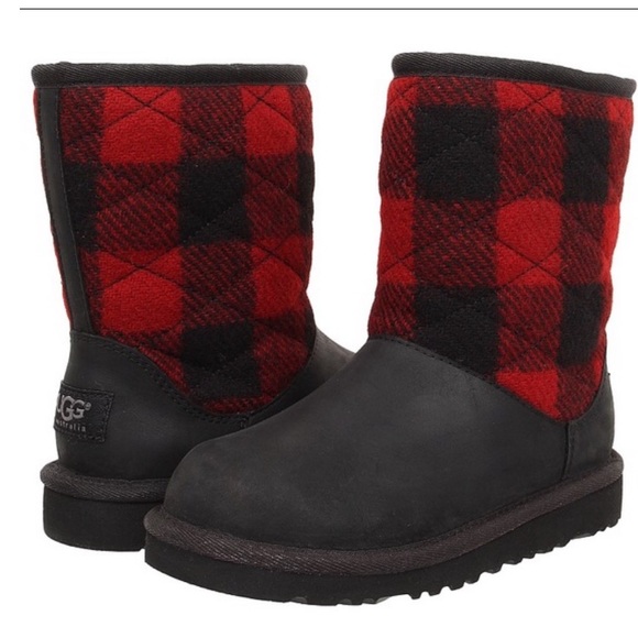 UGG | Shoes | Ugg Red Plaid Boots Sz 6 | Poshmark